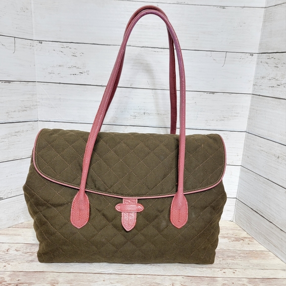 MZ Wallace quilted brown and pink satchel handbag - Picture 2 of 15